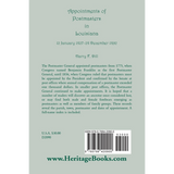 Appointments of Postmasters in Louisiana, 12 January 1827-28 December 1892 back cover