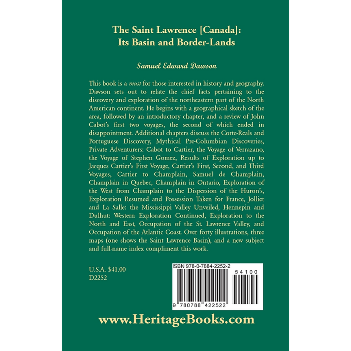 The Saint Lawrence [Canada]: Its Basin and Border-Lands back cover