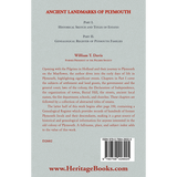 Ancient Landmarks of Plymouth [Massachusetts] back cover