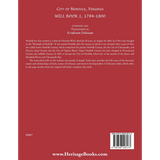 City of Norfolk, Virginia Will Book 1, 1784-1800 back cover