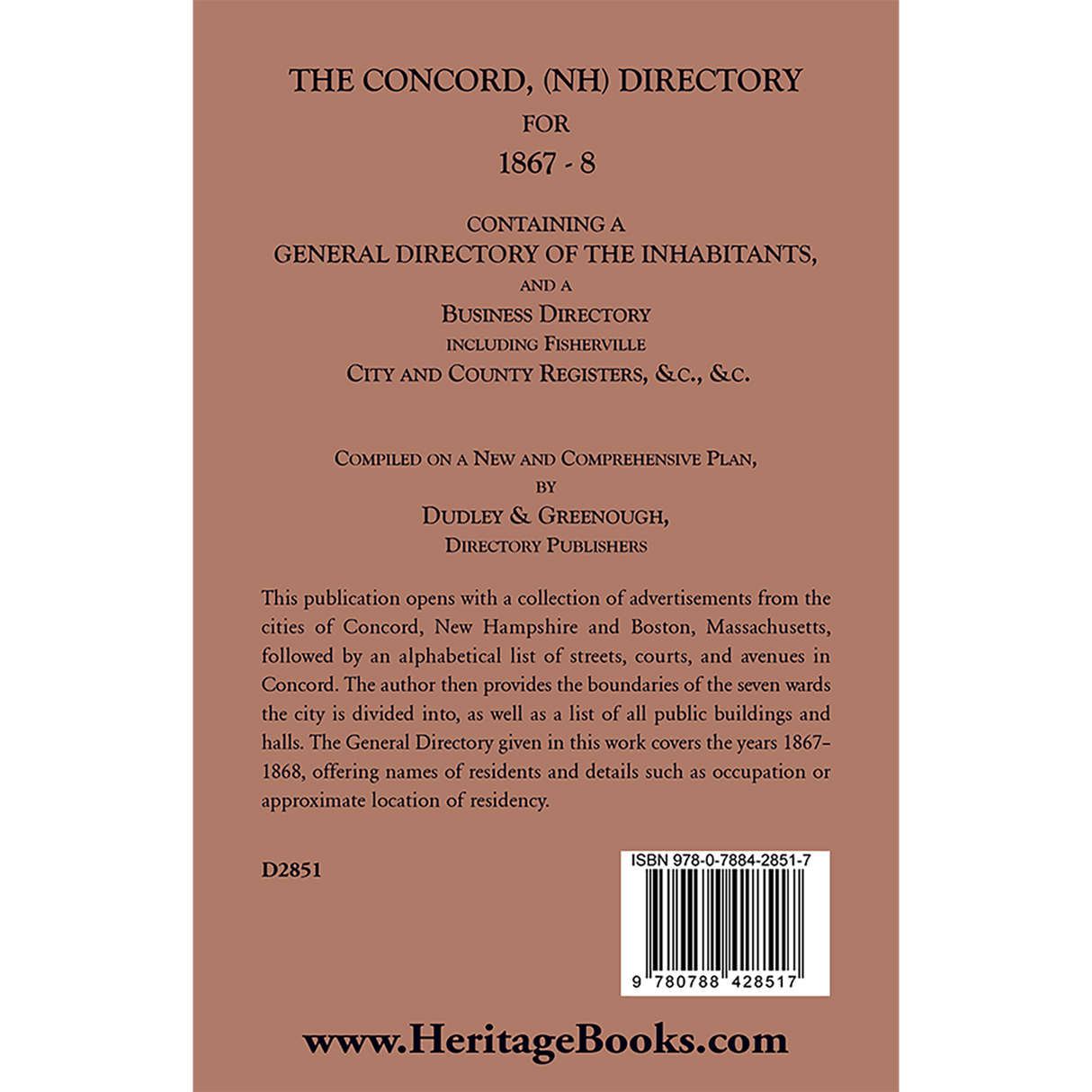 The Concord, (NH) Directory for 1867-8 back cover
