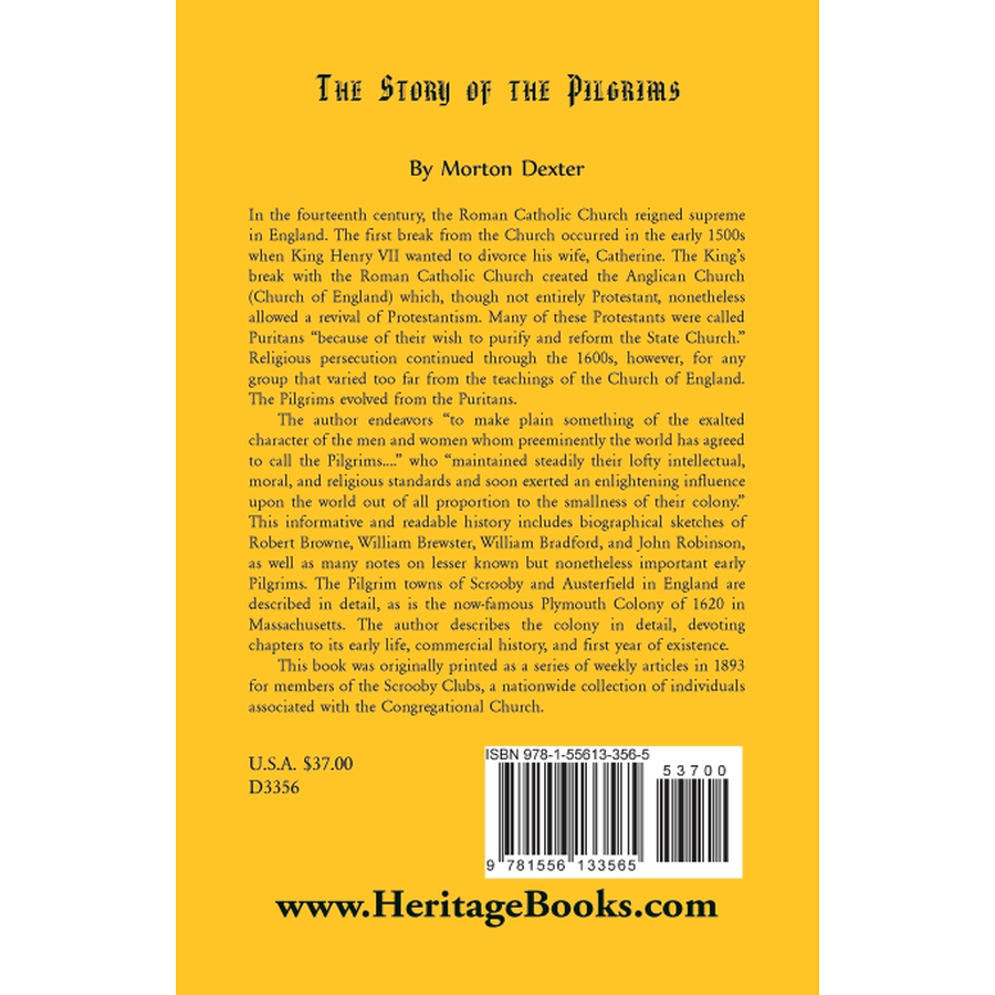 The Story of the Pilgrims back cover