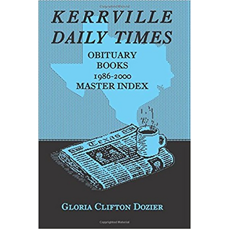 Kerrville Daily Times Obituary Books, 1986-2000, Master Index
