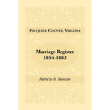Fauquier County, Virginia Marriage Register 1854-1882