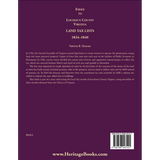 Index to Loudoun County, Virginia Land Taxes, 1834-1840 back cover