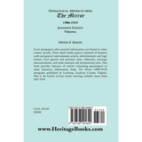 Genealogical Abstracts from the Mirror, 1900-1919, Loudoun County, Virginia back cover
