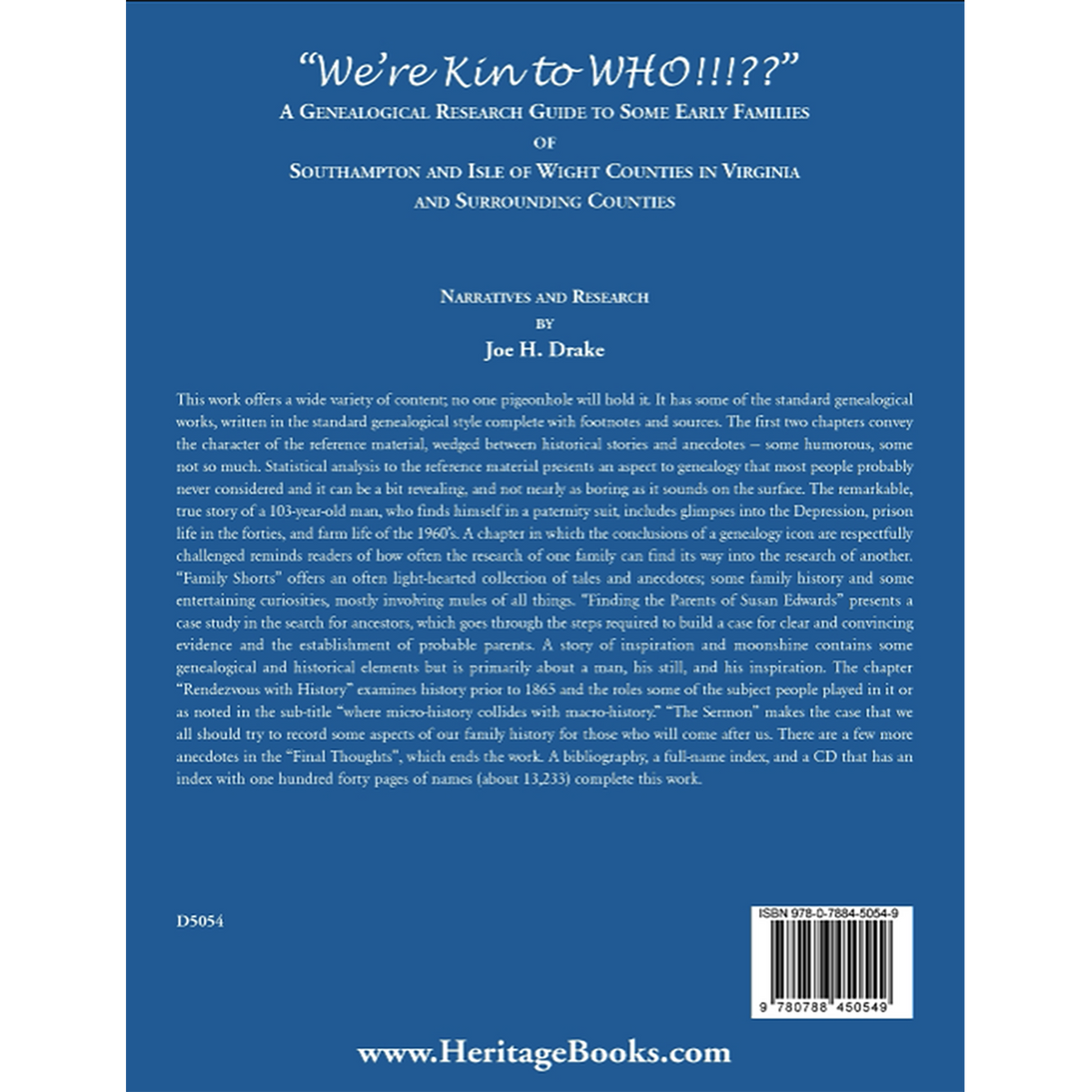 “We’re Kin to WHO!!!??” back cover