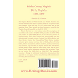 Fairfax County, Virginia Birth Register, 1853-1879 back cover