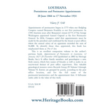 Louisiana Postmistress and Postmaster Appointments 20 June 1866-17 November 1931 back cover