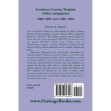 Loudoun County, Virginia Office Judgments: 1822-1827 and 1827-1835 back cover
