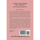 Loudoun County, Virginia Office Judgments: 1835-1842 and 1842-1847 back cover