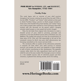 Poor Relief in Durham, Lee, and Madbury, New Hampshire, 1732-1891 back cover