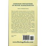 Cemetery Inscriptions of Dennis, Massachusetts back cover