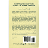 Cemetery Inscriptions of Dennis, Massachusetts back cover