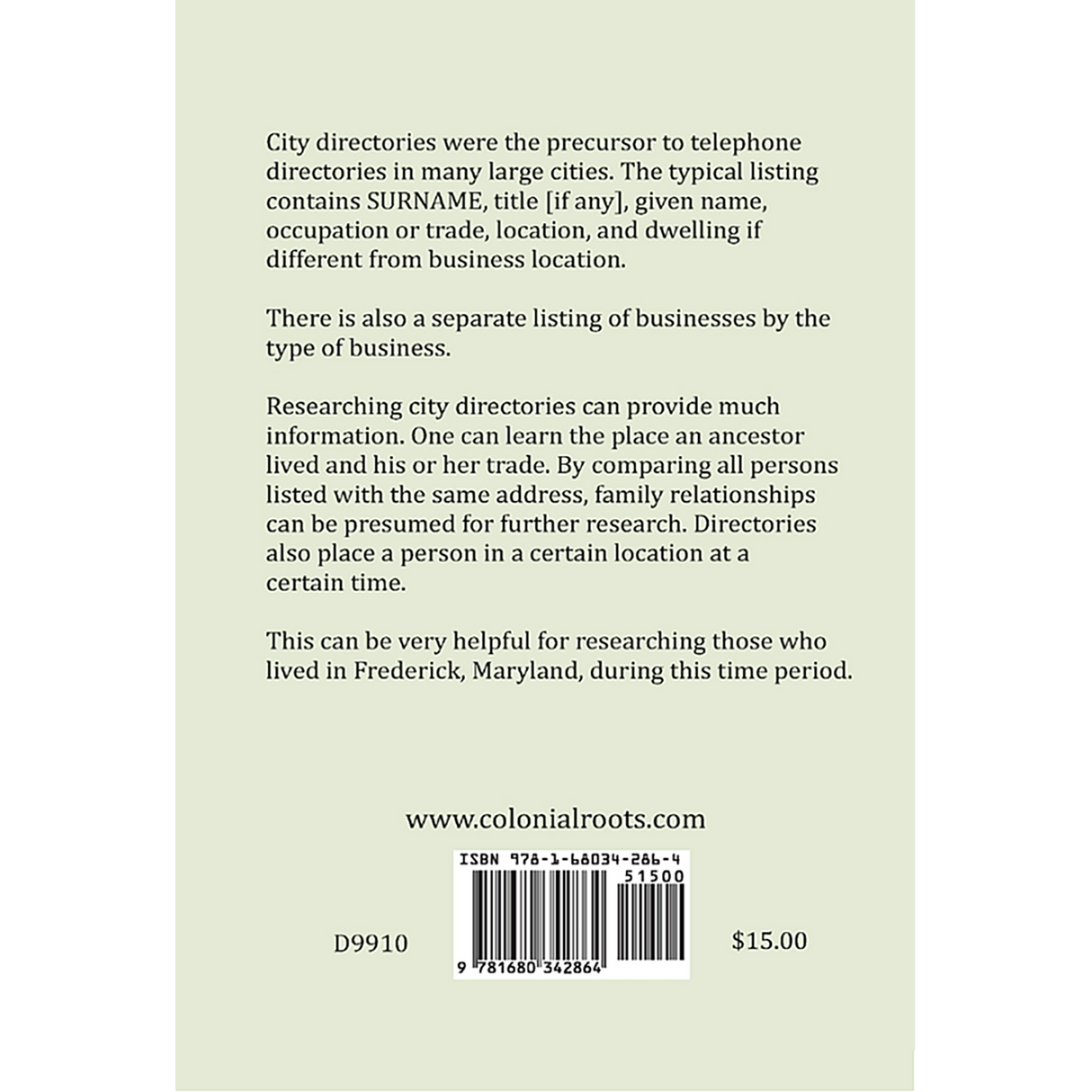 Frederick [Maryland] City Guide and Business Mirror, 1859-1860 back cover