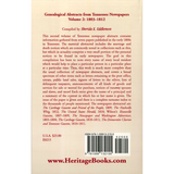 Genealogical Abstracts from Tennessee Newspapers, Volume 2, 1803-1812 back cover