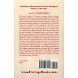 Genealogical Abstracts from Tennessee Newspapers, Volume 2, 1803-1812 back cover