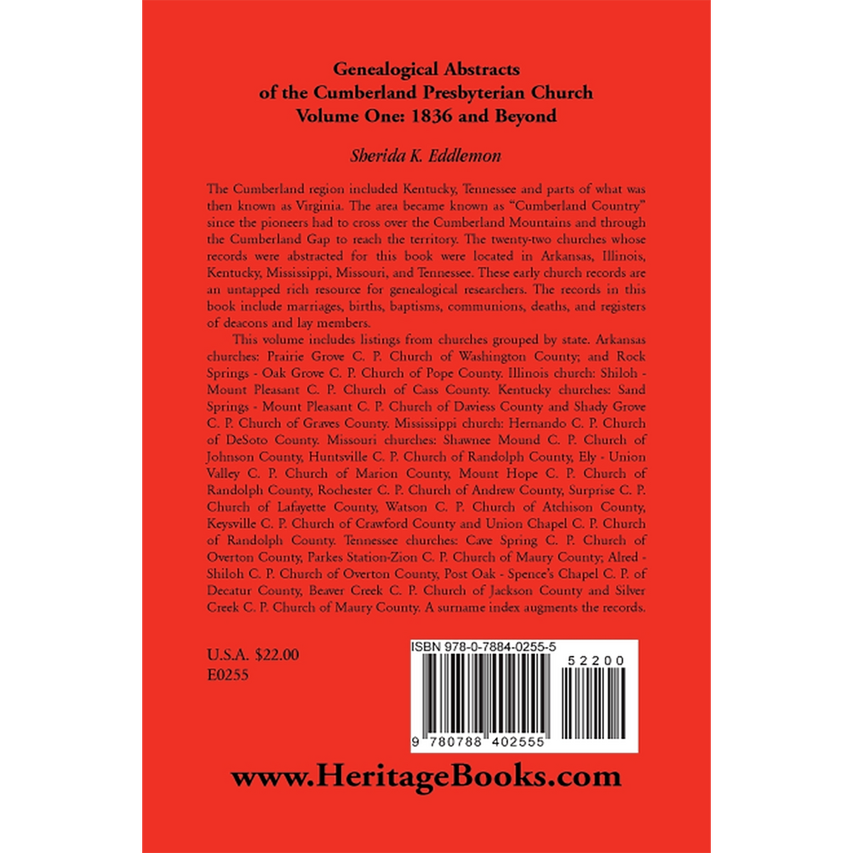 Cumberland Presbyterian Church, Volume One: 1836 and Beyond back cover