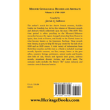 Missouri Genealogical Records and Abstracts, Volume 1: 1766-1839 back cover