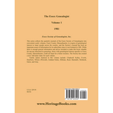 The Essex Genealogist, Volume 1, 1981 back cover