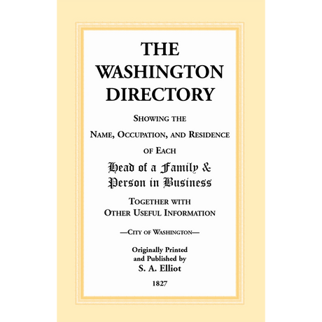 The Washington [DC] Directory [1827]