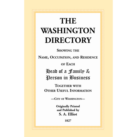 The Washington [DC] Directory [1827]