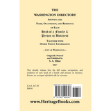 The Washington [DC] Directory [1827] back cover