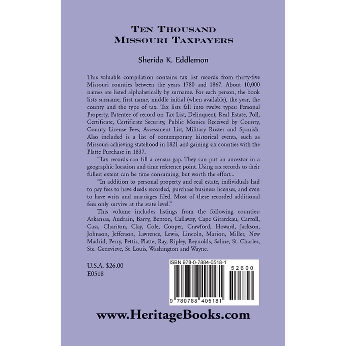 Ten Thousand Missouri Taxpayers back cover