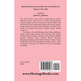 Missouri Genealogical Records and Abstracts, Volume 6: 1621-1839 back cover