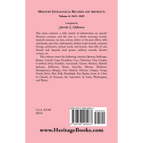 Missouri Genealogical Records and Abstracts, Volume 6: 1621-1839 back cover