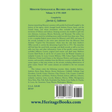 Missouri Genealogical Records and Abstracts, Volume 5: 1755-1839 back cover
