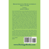 Missouri Genealogical Records and Abstracts, Volume 5: 1755-1839 back cover