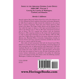 Index to the Arkansas General Land Office 1820-1907, Volume 5: Covering the Counties of Washington, Crawford, and Sebastian back cover