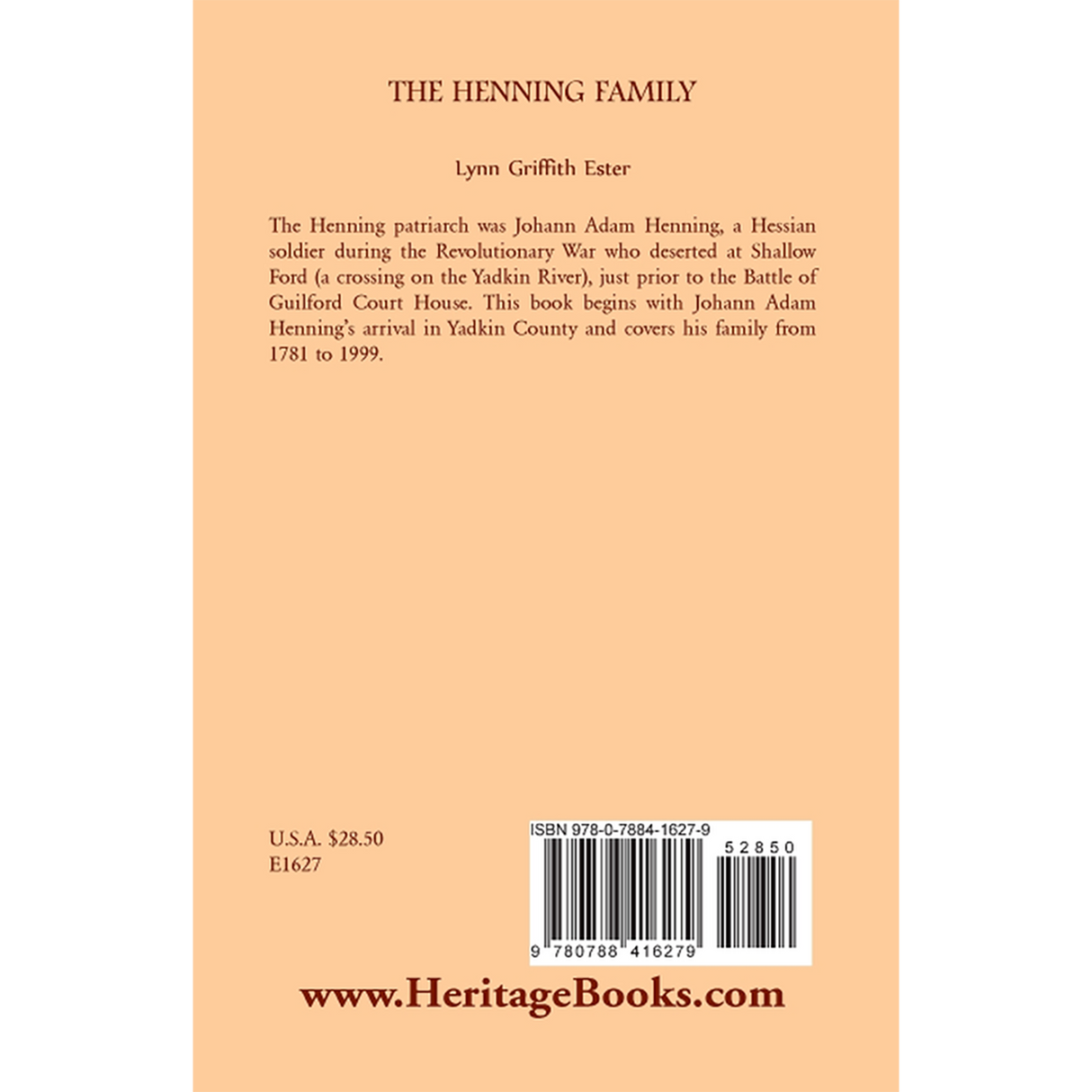 The Henning Family back cover
