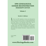 1890 Genealogical Census Reconstruction, Mississippi, Volume 2 back cover