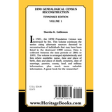 1890 Genealogical Census Reconstruction, Tennessee, Volume 1 back cover