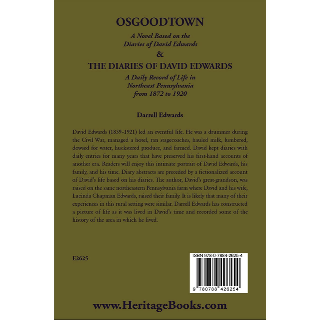 Osgoodtown: A Novel Based on the Diaries of David Edwards and The Diaries of David Edwards back cover