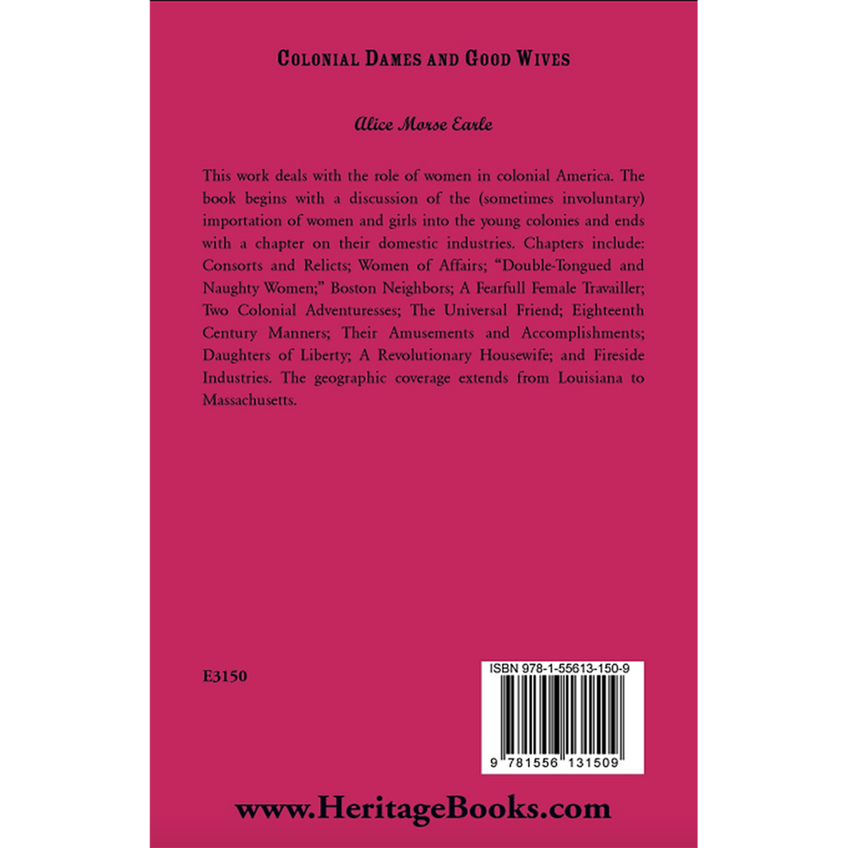 Colonial Dames and Goodwives back cover