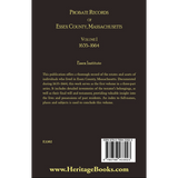 Probate Records of Essex County Massachusetts, Volume 1, 1635-1664 back cover