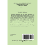 Genealogical Gleanings from New York Fraternal Organizations, Volume 2 back cover