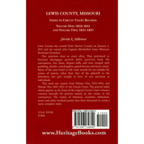 Lewis County, Missouri Index to Circuit Court Records, Volume 1 and 2 back cover