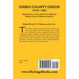 Essex County Deeds, 1678-1681, Abstracts of Volume 5, Copy Books, Essex County, Massachusetts back cover