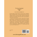 The Essex Genealogist, Volume 25, 2005 back cover