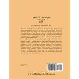 The Essex Genealogist, Volume 25, 2005 back cover