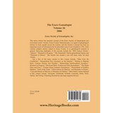 The Essex Genealogist, Volume 26, 2006 back cover