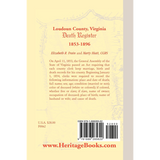 Loudoun County, Virginia Death Register 1853-1896 back cover