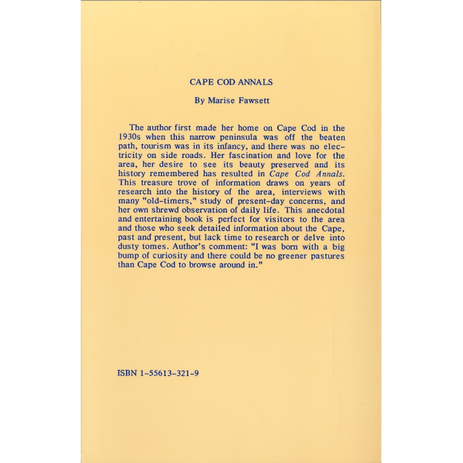 Cape Cod [Massachusetts] Annals back cover