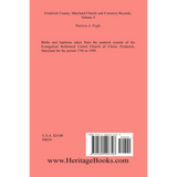 Frederick County, Maryland Church and Cemetery Records, Volume 4 back cover