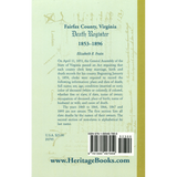 Fairfax County, Virginia Death Register, 1853-1896 back cover