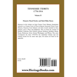 Tennessee Tidbits, 1778-1914, Volume II [paper] back cover
